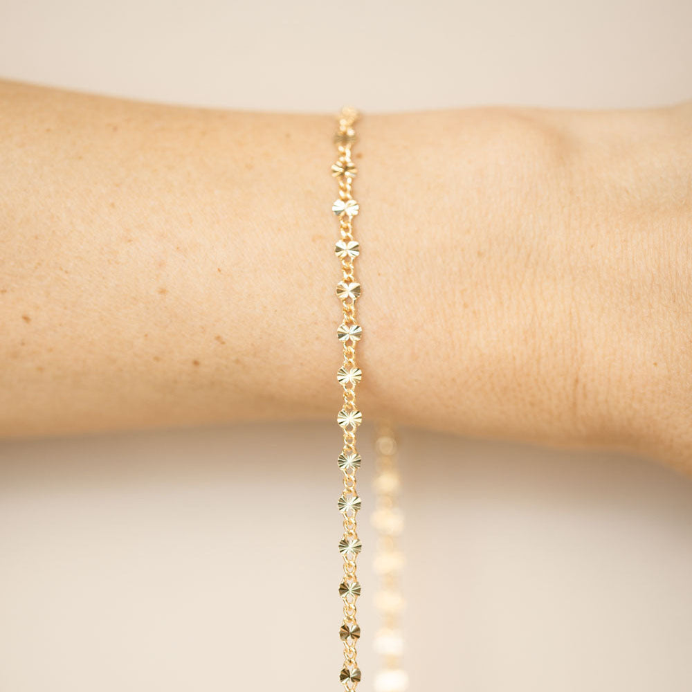 sunburst gold chain for permanent jewelry