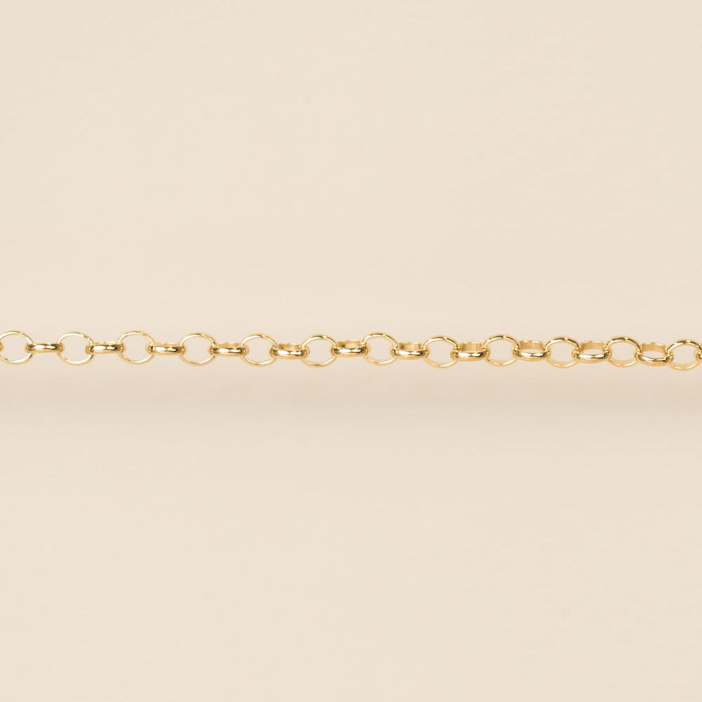 Gold chain on a beige background