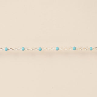 Cable Enamel in Blue - Sterling Silver