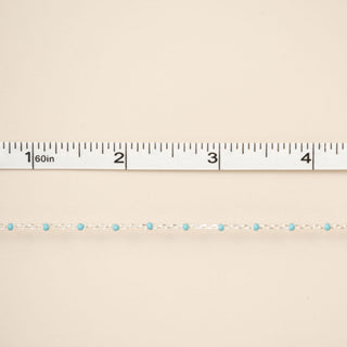 Cable Enamel in Blue - Sterling Silver