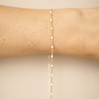Cable Enamel White - Gold Filled