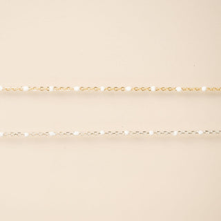 White Cable Enamel Chain - Sterling Silver