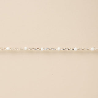 White Cable Enamel Chain - Sterling Silver