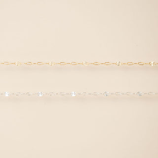 Sunburst Paperclip (5 Paperclip Links) - Sterling Silver