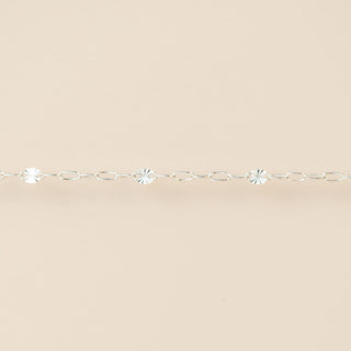 Sunburst Paperclip (5 Paperclip Links) - Sterling Silver