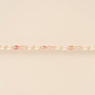 Gold Enamel in Pink Oasis - Glitter