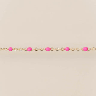 Cable Enamel in Pink - Gold Filled