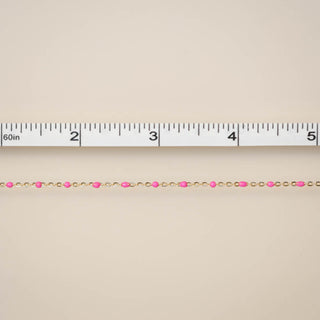 Cable Enamel in Pink - Gold Filled