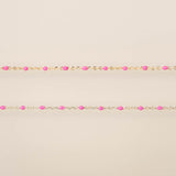 Cable Enamel in Pink - Gold Filled