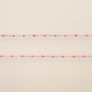 Cable Enamel in Pink - Gold Filled
