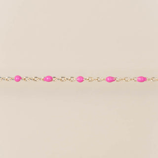 Cable Enamel in Pink - Sterling Silver