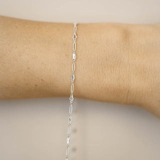 Textured Bar - Triple Linked - Sterling Silver