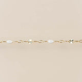 Sunburst Paperclip - White Enamel - Gold Filled