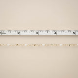 Sunburst Paperclip - White Enamel - Gold Filled