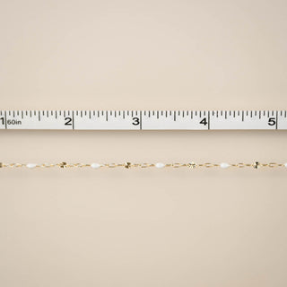 Sunburst Paperclip - White Enamel - Gold Filled