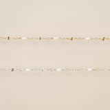 Sunburst Paperclip - White Enamel - Gold Filled
