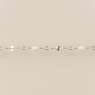 Sunburst Paperclip - White Enamel - Sterling Silver