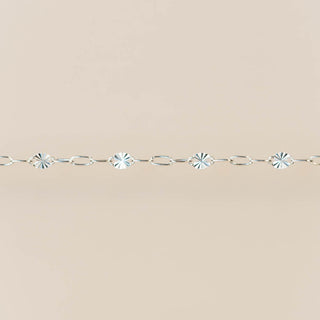Sunburst Paperclip (3 Paperclip Links) - Sterling Silver