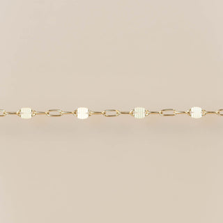 Textured Dapped - 3 Paperclip Links - Gold Filled