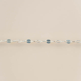 Textured Dapped - 3 Paperclip Links - Sterling Silver