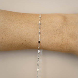 Textured Dapped - 3 Paperclip Links - Sterling Silver