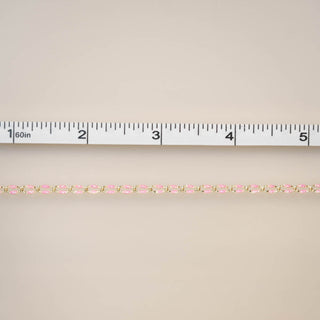 Gold Enamel Chain Glitter Pink