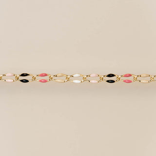 Gold Enamel in Black and Pink