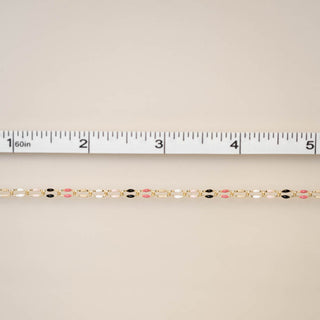 Gold Enamel in Black and Pink