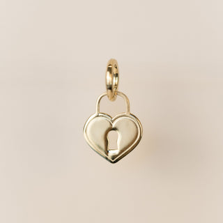 Gold Plated - Heart Padlock - 8 x 9.5mm