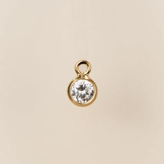 Gold Plated - White CZ Bezel Drop - 3mm