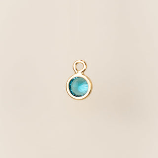 Gold Filled - Aqua Blue CZ Bezel Drop - 3mm