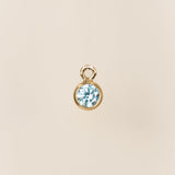 Gold Filled - Aquamarine CZ Bezel Drop - 3mm