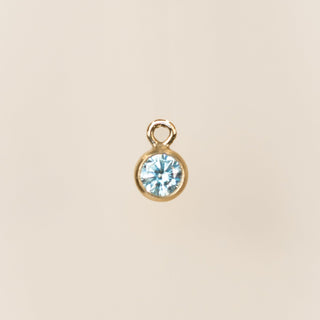 Gold Filled - Aquamarine CZ Bezel Drop - 3mm