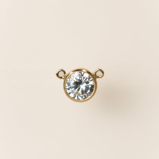 Gold Filled - White CZ Bezel Connector - 6mm