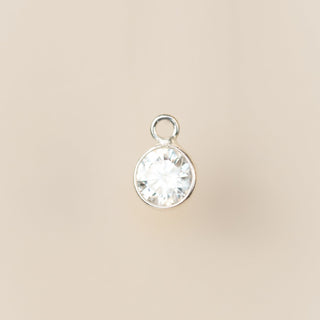 Sterling Silver - White CZ Bezel Drop - 4mm