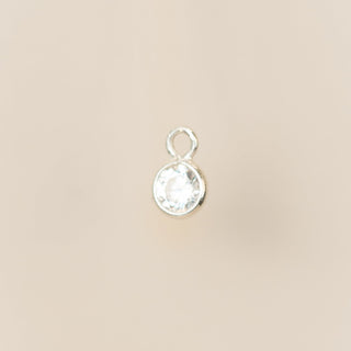 Sterling Silver - White CZ Bezel Drop - 3mm