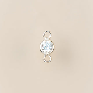 Sterling Silver- White CZ Bezel Connector - 3mm