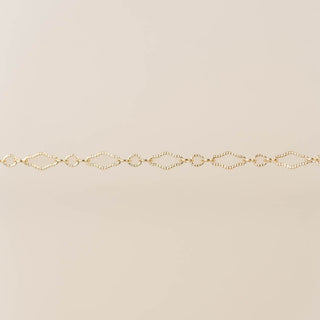 Textured Diamond Triple Link - Gold Filled