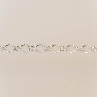 Diamond Curb - Medium - Sterling Silver