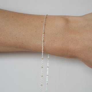 Satellite - Mixed Metal (Silver Chain, Gold Beads)
