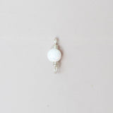 white opal connector charm 