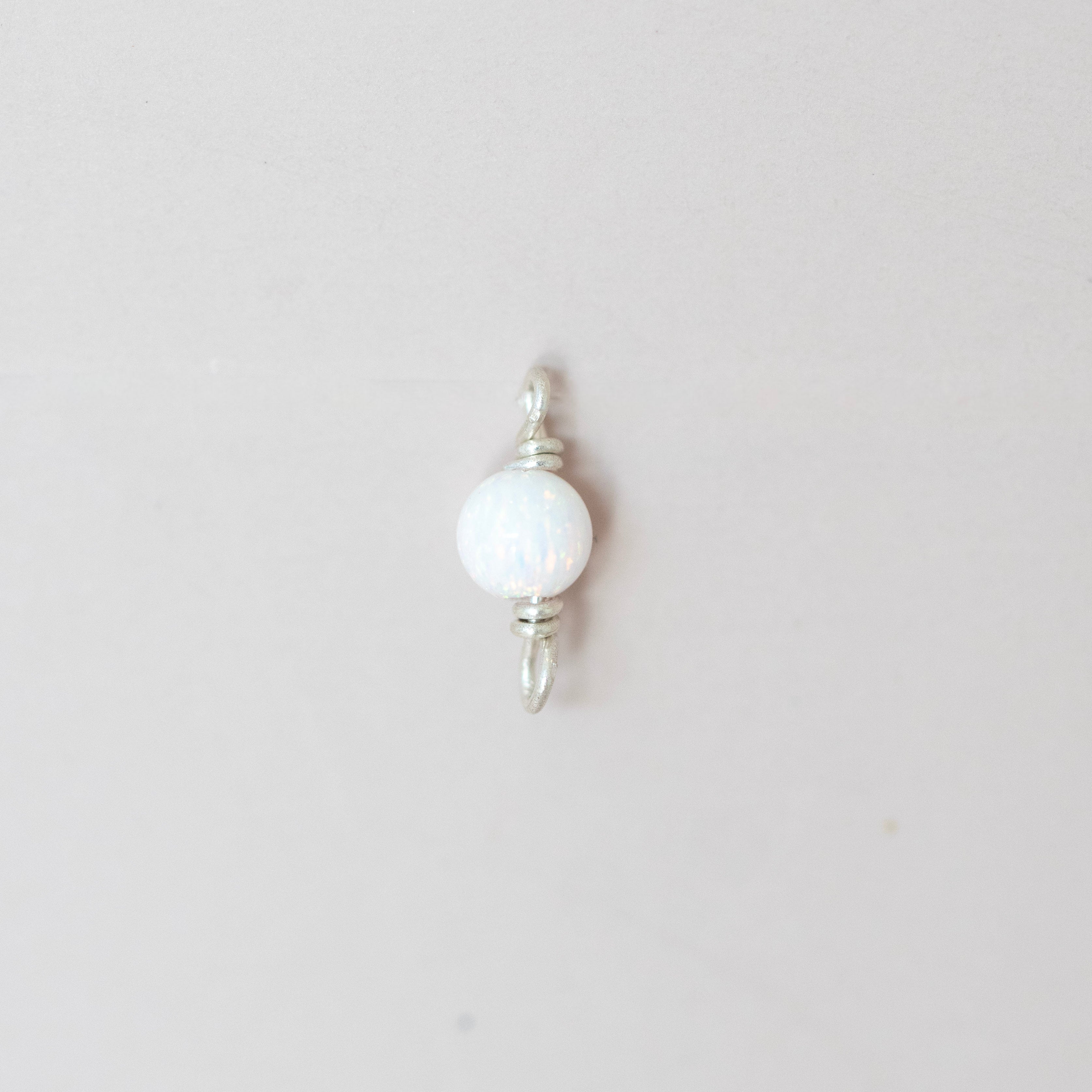 white opal connector charm 