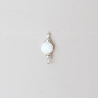 white opal connector charm 