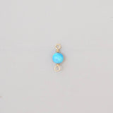Light Blue Opal Connector Charm - Gold Filled