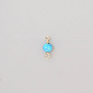 Light Blue Opal Connector Charm - Gold Filled