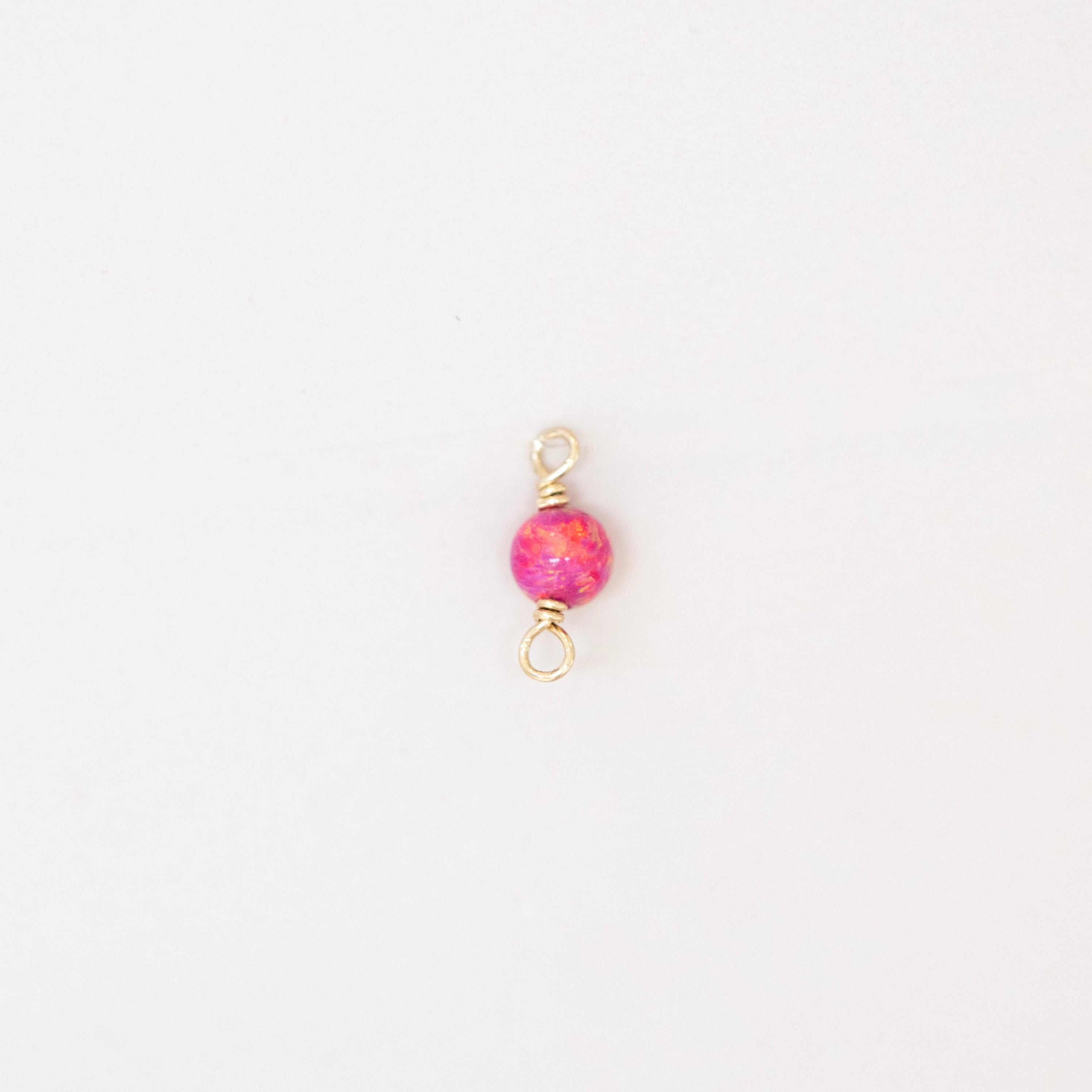 fuscia opal connector charm