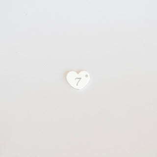 Heart Dangle Charms - Numbers - Sterling Silver