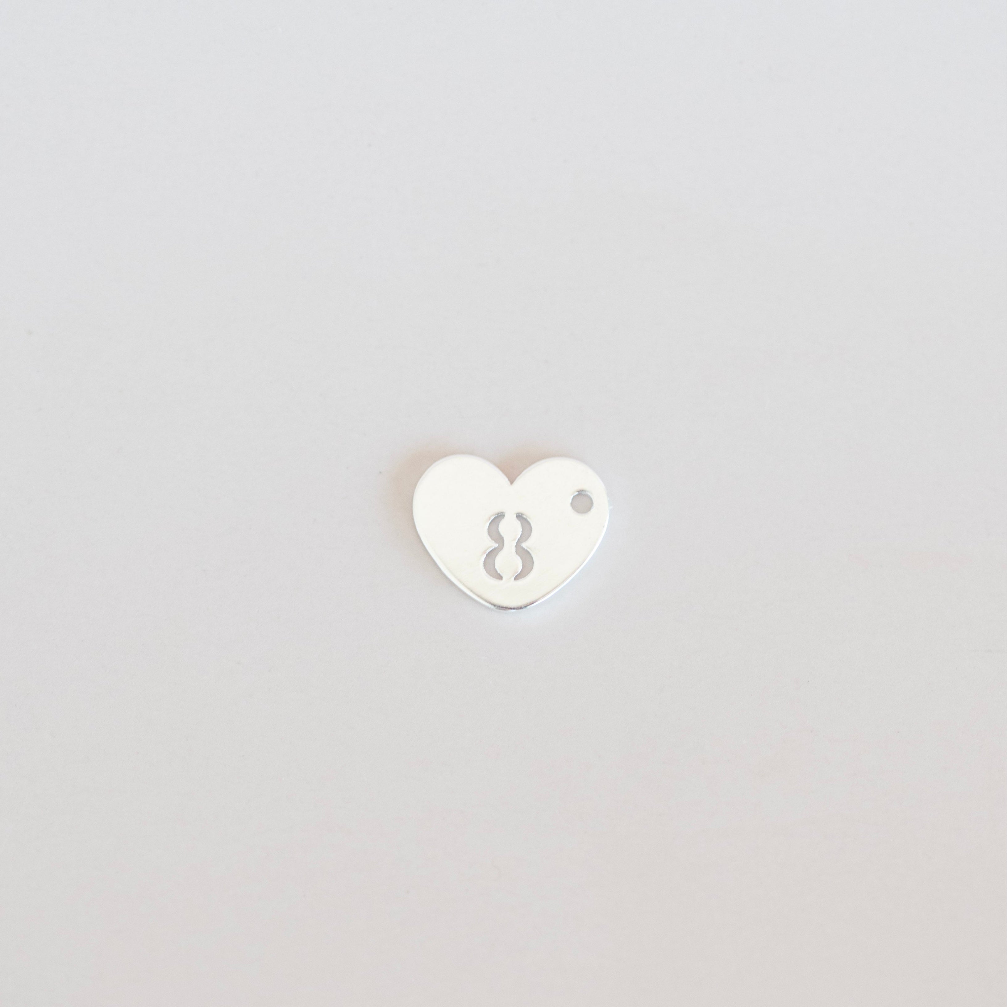 Heart Dangle Charms - Numbers - Sterling Silver