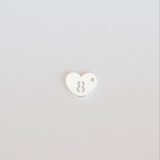 Heart Dangle Charms - Numbers - Sterling Silver