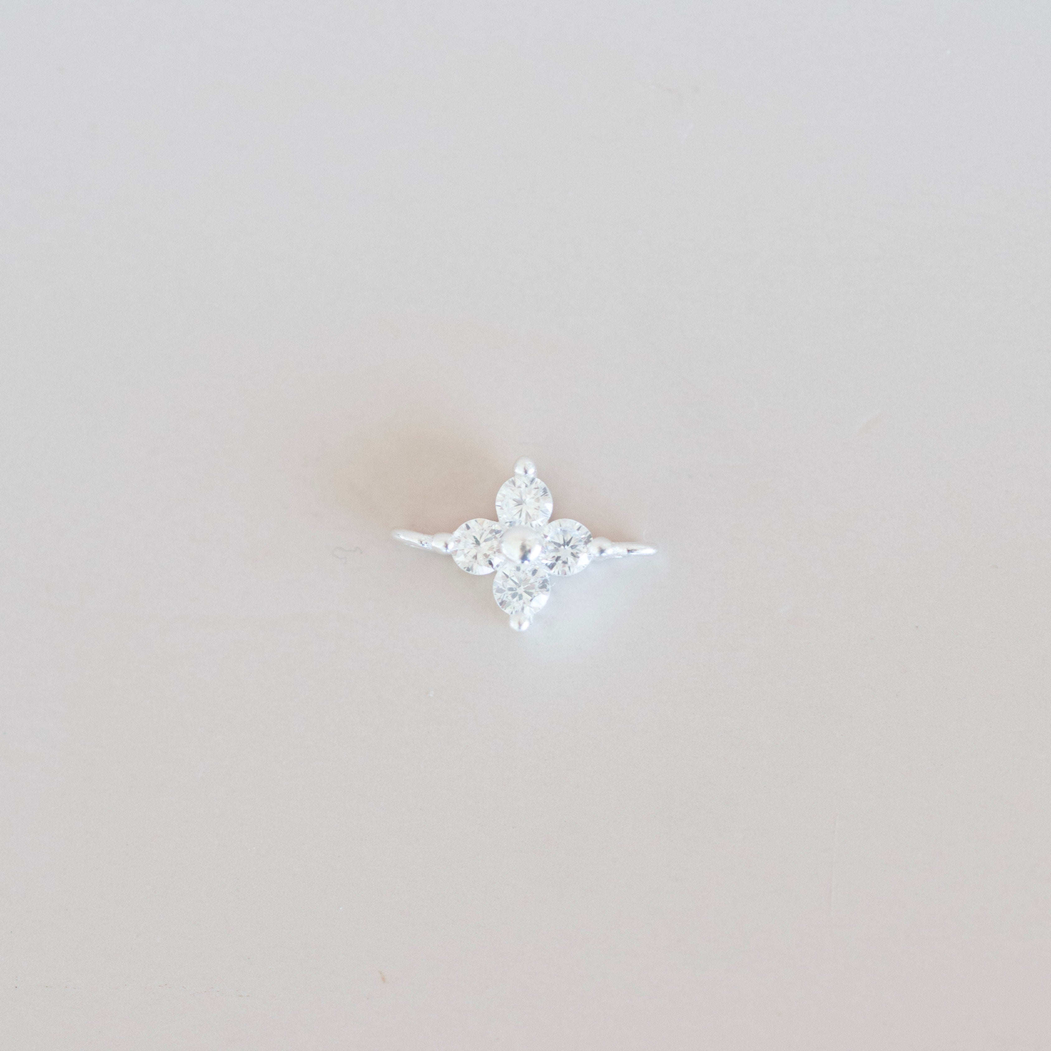 clover cz connector charm